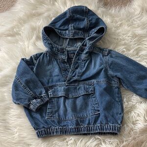 GAP Kids Hooded Blue Denim Jacket